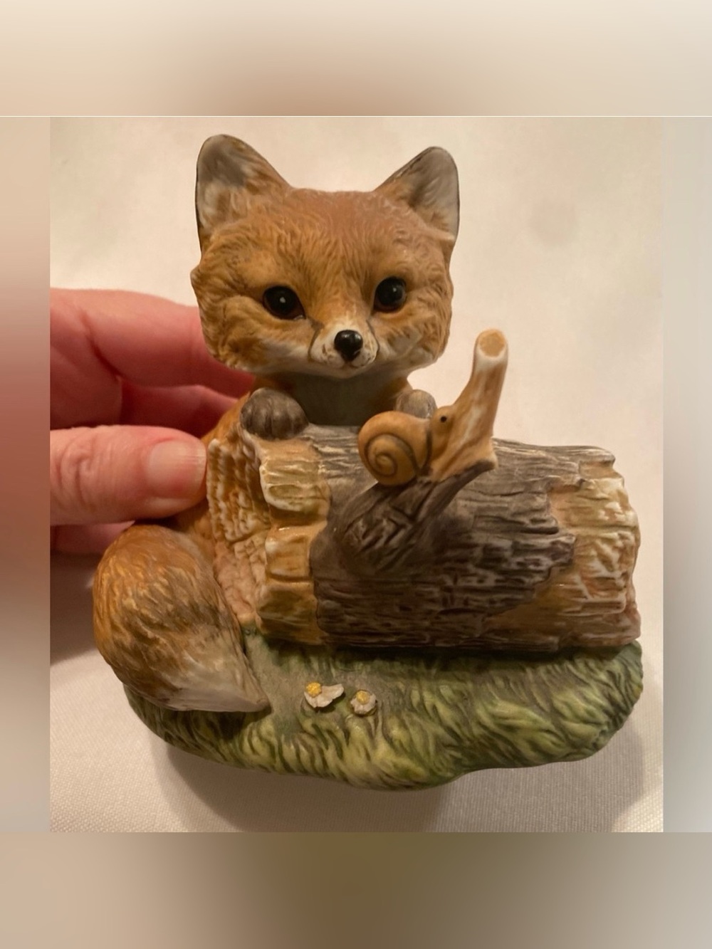 Home Interiors Homco Masterpiece Porcelain Fox Pup Stamped 1986